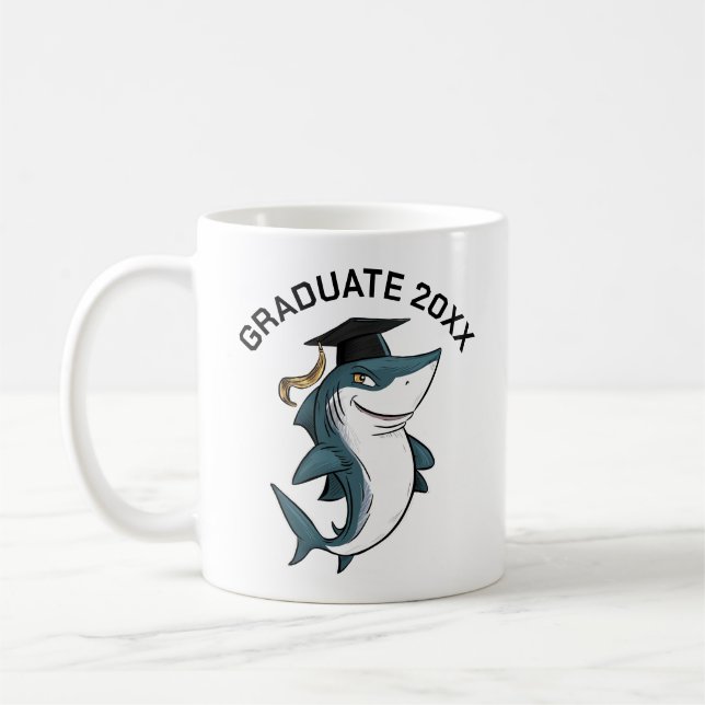 Shark Graduation Personalised Coffee Mug (Left)