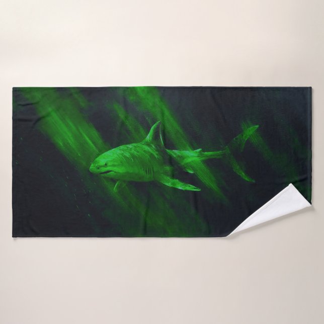 Shark Green 30 X 60 Bath Towel (Bath Towel)