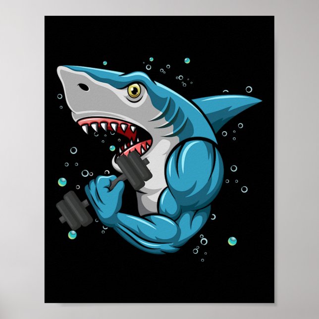Shark Gym Powerlifting Weightlifting Bodybuilding  Poster (Front)