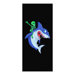 Shark Halloween Skeleton Riding Sharks Lover Funny Rack Card