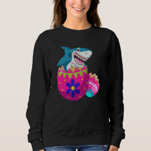Shark Hatching From Easter Egg Easter Day Sweatshirt
