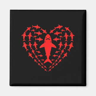 Shark heart kids sea creature valentine graphic magnet