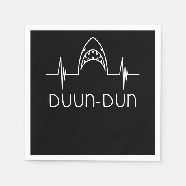 Shark Heartbeat Funny Shark  | Shark Lovers Napkin (Front)