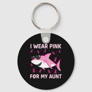 Shark I Wear Pink For My Aunt Breast Cancer Kids B Key Ring