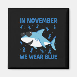 Shark In November We Wear Blue Diabetes Kid Boy To Magnet