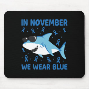 Shark In November We Wear Blue Diabetes Kid Boy To Mouse Pad