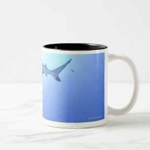 Shark in ocean, low angle view Two-Tone coffee mug