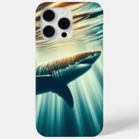 Shark in the deep blue sea & sunlight