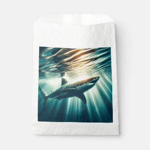 Shark in the deep blue sea & sunlight favour bag