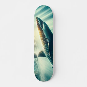 Shark in the deep blue sea & sunlight skateboard