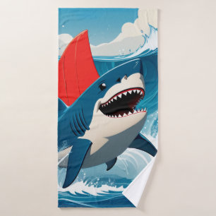 Shark in the Ocean  Bath Towel