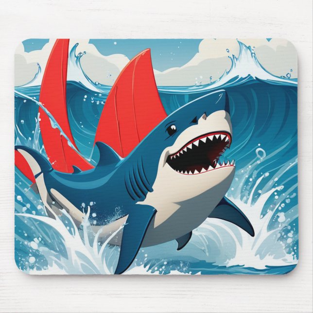 Shark in the Ocean  Mouse Pad (Front)