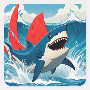Shark in the Ocean  Square Sticker