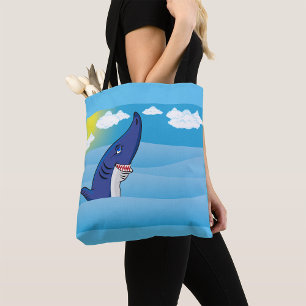 Shark In The Ocean Tote Bag