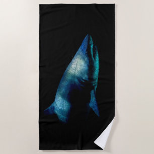 Shark In The Shadows Beach Towel