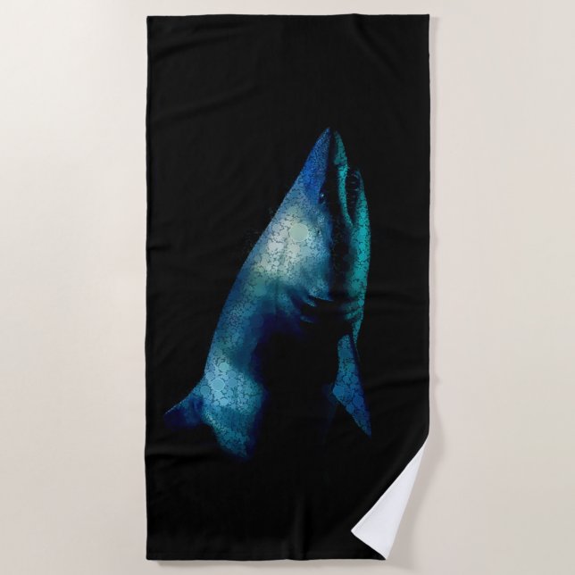 Shark In The Shadows Beach Towel (Front)