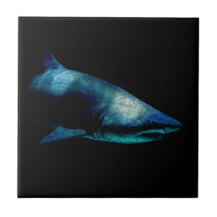 Shark In The Shadows Ceramic Tile