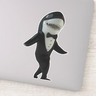 Shark in tux classy cute sticker