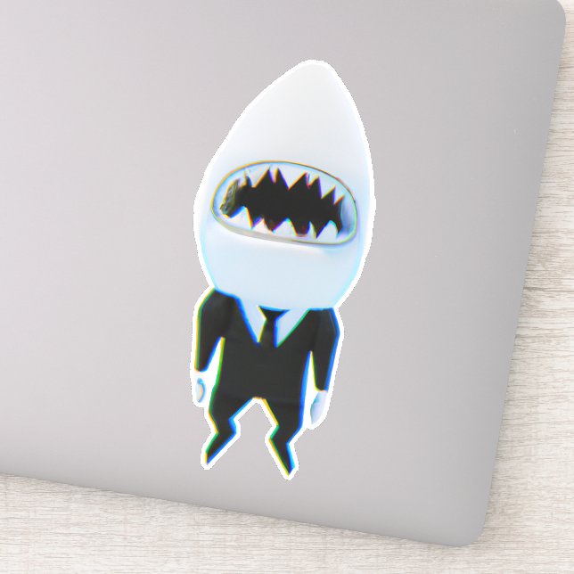 Shark in tux classy cute sticker (Detail)