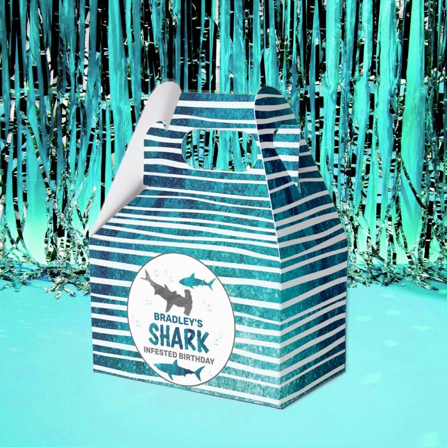 Shark Infested Any Age Birthday Party Favour Box (Creator Uploaded)