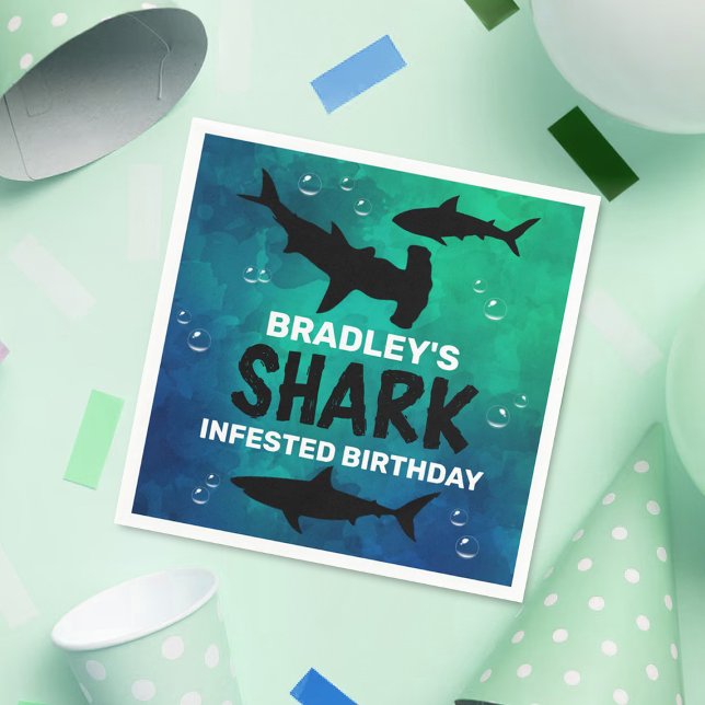 Shark Infested Any Age Birthday Party Napkins (Creator Uploaded)