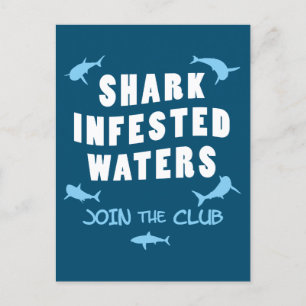 Shark Infested Waters - Scuba Diving Quote Postcard