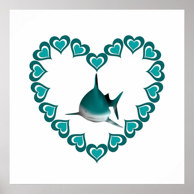 Shark Inside Heart Poster (Front)