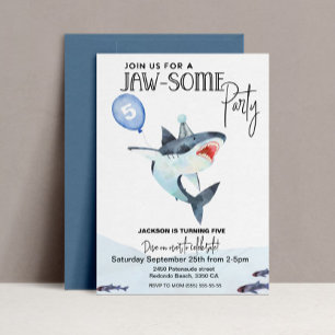 Shark invitation, ANY AGE, Jawsome birthday Invitation