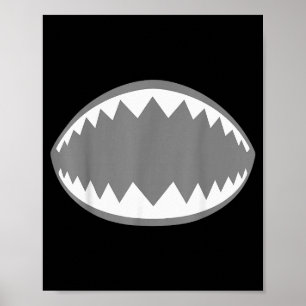 Shark Jaw Shirt Adult Kids Men Women Shark Mouth C Poster
