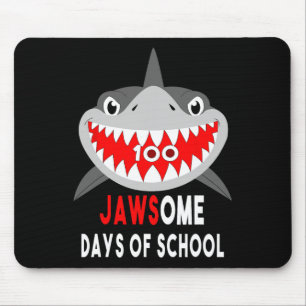 Shark Jawesome 100 Days School Cute Fun Gift Outfi Mouse Pad