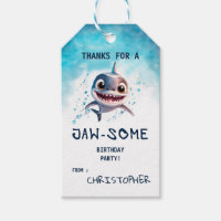 Shark Jawsome Thank You Birthday Party Favour 