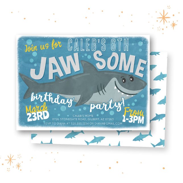 Shark Jawsome Under The Sea Birthday Invitation (Creator Uploaded)