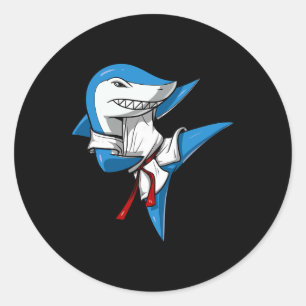 Shark Karate Ninja Martial Arts Kickboxing Jiu-jit Classic Round Sticker