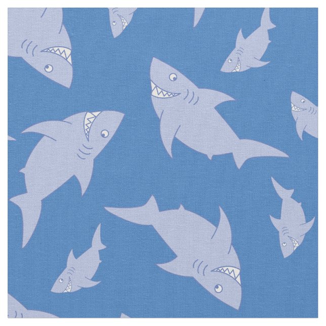 Shark Kid Baby Nursery Decor Cute Fabric (Close Up)