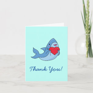 Shark Kid Cute Kawaii Thank You Stationary Cards