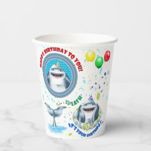 Shark Kids Birthday Party Paper Cups
