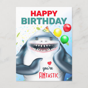 Shark Kids Birthday Postcard