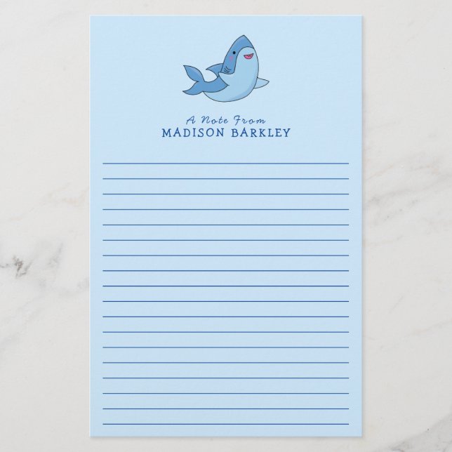 Shark Kid's Cute Kawaii Stationery (Front)