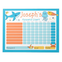 Shark Kids Reward Chart for Daily Routine Chores