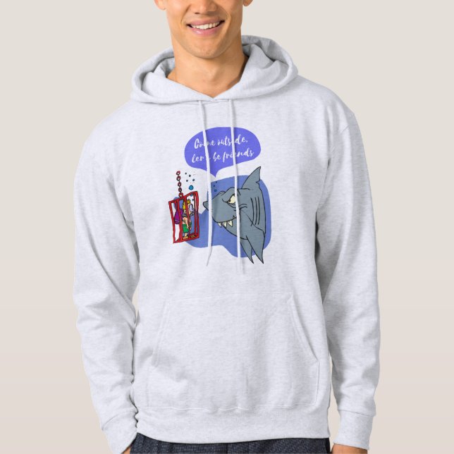 shark, let's be friends hoodie (Front)