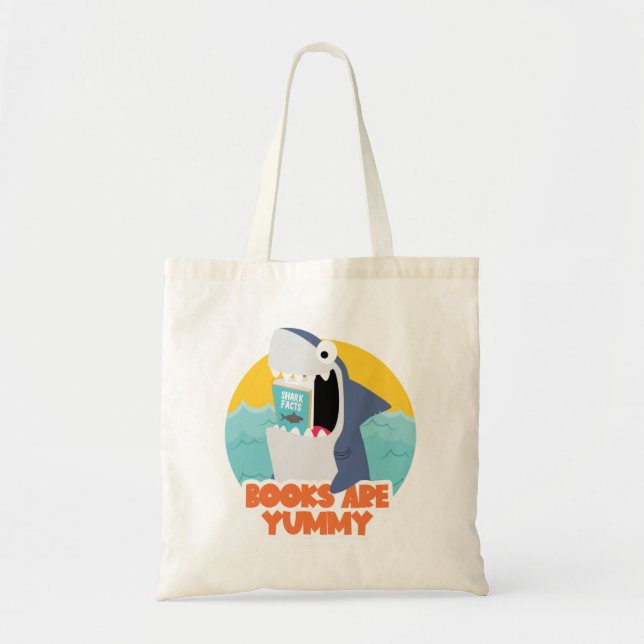 Shark Library Book  Tote Bag (Front)
