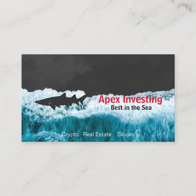 Shark Logo | Coastal Beach Business Card (Front)