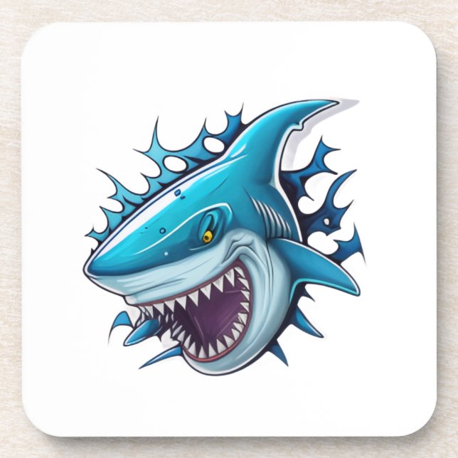 Shark logo T-Shirt Coaster (Front)