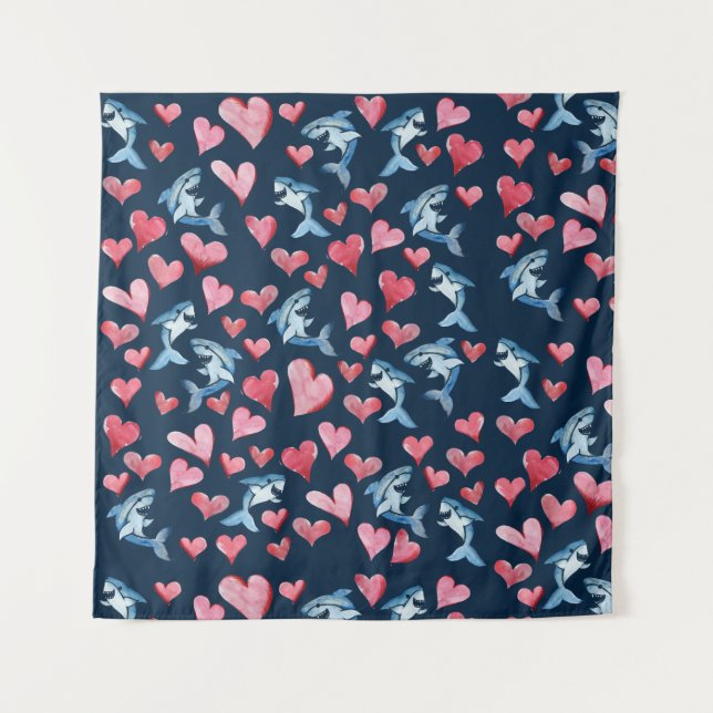 Shark Lover Card Tapestry (Front)