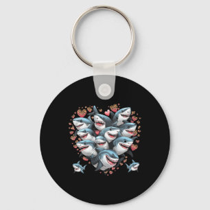 Shark Lovers Marine Divers Sharks Forming A Heart Key Ring
