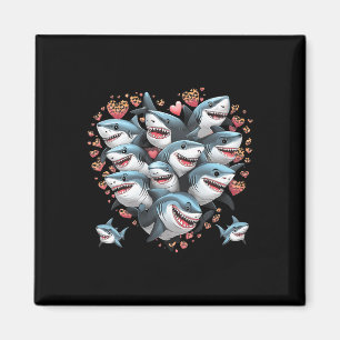 Shark Lovers Marine Divers Sharks Forming A Heart Magnet