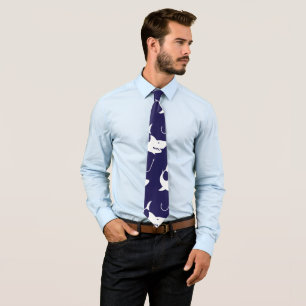 Shark Lovers Nautical Fisherman Fish Hooks Tie