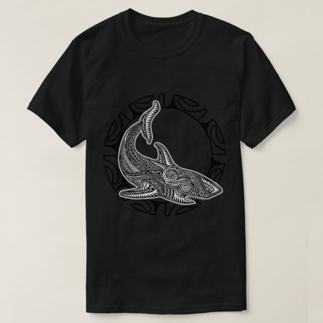Shark Maori Culture Symbol Haka Dance New Zealand  T-Shirt (Design Front)