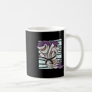 Shark Martial Arts Fighter Funny Karate Cartoon Gr Coffee Mug
