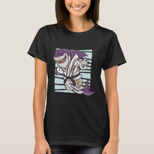 Shark Martial Arts Fighter Funny Karate Cartoon Gr T-Shirt